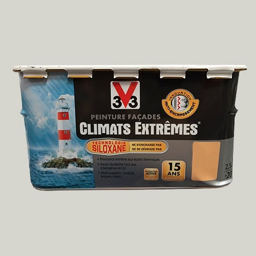 Peinture extérieure fer Climats extrêmes® V33 gris agate brillant 0.5l