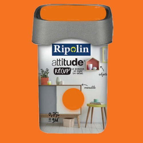 RIPOLIN Peinture Attitude Récup' Abricot satin 0,75L
