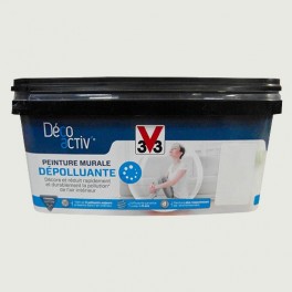 V33 Déco activ' Peinture murale Dépolluante 2,5L Souffle de gris satin V33 Déco activ' Peinture murale Dépolluante 2,5L Souffle de gris satin