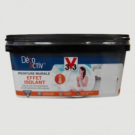V33 Déco activ' Peinture murale Effet Isolant 2,5L Gris céleste mat V33 Déco activ' Peinture murale Effet Isolant 2,5L Gris céleste mat