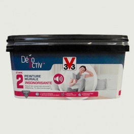 V33 Déco activ' Peinture murale Insonorisante 2,5L Souffle de gris mat V33 Déco activ' Peinture murale Insonorisante 2,5L Souffle de gris mat
