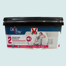 V33 Déco activ' Peinture murale Insonorisante 2,5L Bleu murmure mat V33 Déco activ' Peinture murale Insonorisante 2,5L Bleu murmure mat