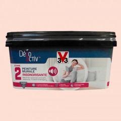 V33 Déco activ' Peinture murale Insonorisante 2,5L Rose poudré mat