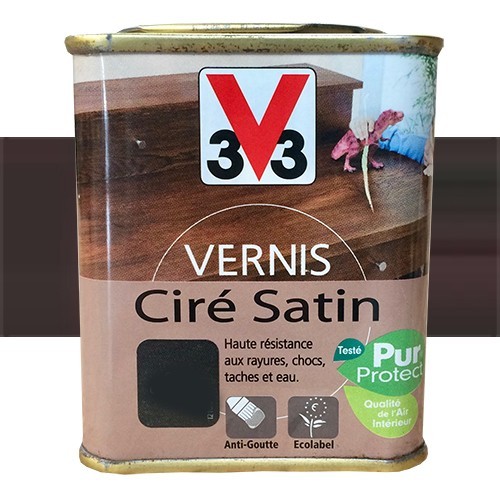V33 Vernis Meubles et Boiseries Chocolat Ciré Satin