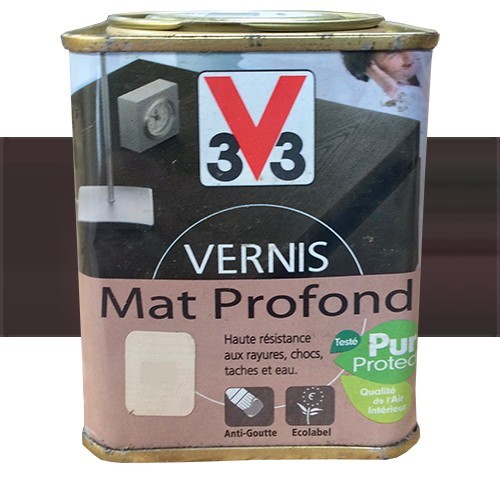 V33 Vernis Meubles et Boiseries Chocolat Mat Profond