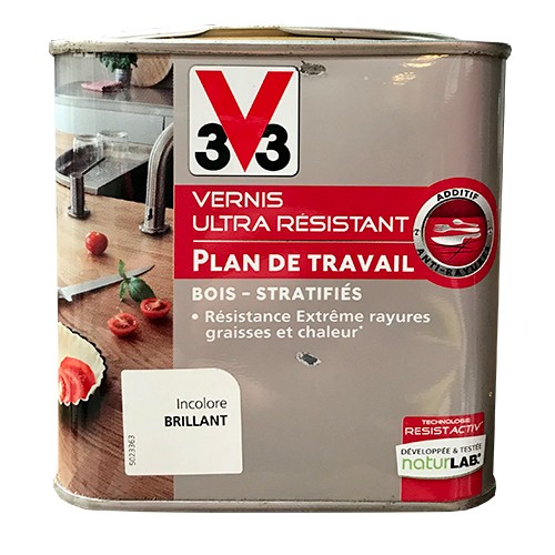 V33 Vernis Ultra résistant Plan de travail Incolore 0,5L de la marque V33