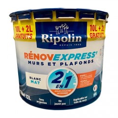 RIPOLIN Peinture Rénov Express' 2 en 1 (Sous-couche Intégrée) Mat 12L