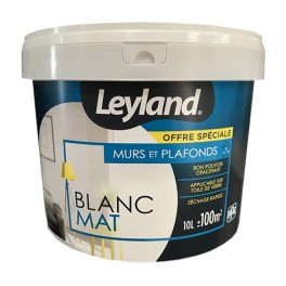 LEYLAND Peinture Murs & Plafonds Blanc Mat 10L LEYLAND Peinture Murs & Plafonds Blanc Mat 10L