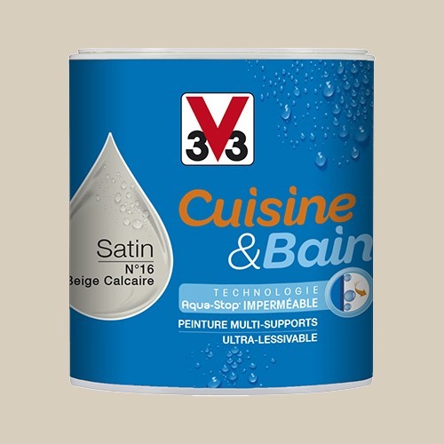 V33 Peinture Cuisine & Bain Beige calcaire n°16