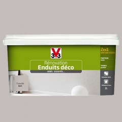 Peinture V33 Rénovation Enduits Déco (Cirés - Essuyés - Brossés) Flanelle Mat 2L