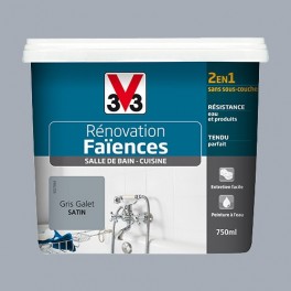 V33 Rénovation Faïences Gris galet Satin V33 Rénovation Faïences Gris galet Satin