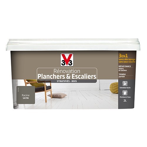 Peinture V33 Rénovation Planchers & Escaliers (Stratifiés-Bois) Racine