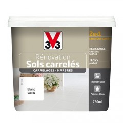 Peinture V33 Rénovation Sols Carrelés (Carrelages - Marbres) 2 en 1 Satin Blanc