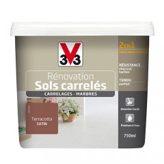 Peinture V33 Rénovation Sols Carrelés (Carrelages - Marbres) 2 en 1 Satin Terracotta