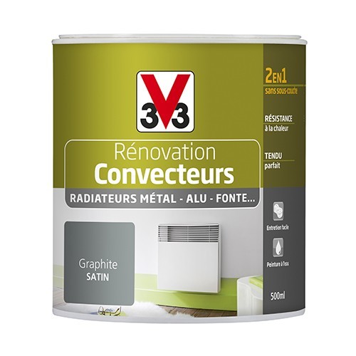 Peinture V33 Rénovation Convecteurs/Radiateurs 0,5L Graphite