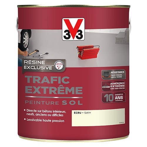 Peinture Sol Résine V33 Trafic Extrême Ecru - 2,5L Peinture Sol Résine V33 Trafic Extrême Ecru - 2,5L