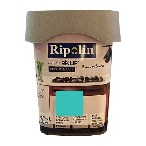 RIPOLIN Peinture Esprit Récup' Cuisine & Bain Vert turquoise