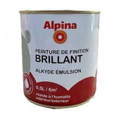 ALPINA Peinture de Finition Brillante Alkyde Emulsion Chocolat