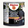 Peinture de finition pour boiseries intérieur-extérieur ALPINA Alkyde Emulsion Brillant Noir - 0,5L