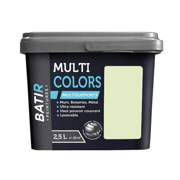 Peintures Multi Colors BÂTIR Satin Soyeux Vert pastel - 2,5L