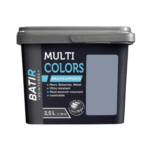 Peintures Multi Colors BÂTIR Satin Soyeux Bleu orage - 2,5L