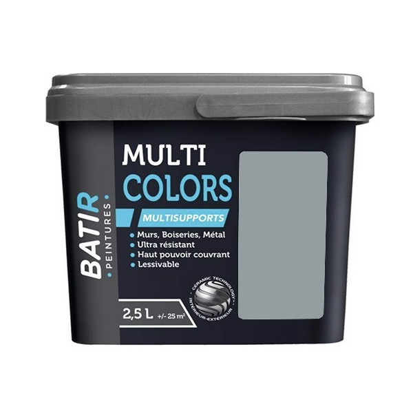 Peintures Multi Colors BÂTIR Satin Soyeux Gris plomb - 2,5L