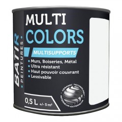 Peintures Multi Colors BÂTIR Satin Soyeux Blanc craie - 0,5L