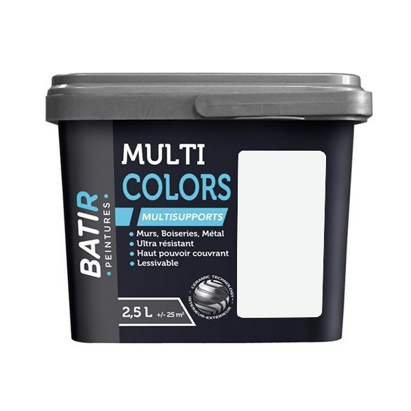 Peintures Multi Colors BÂTIR Satin Soyeux Blanc craie - 2,5L