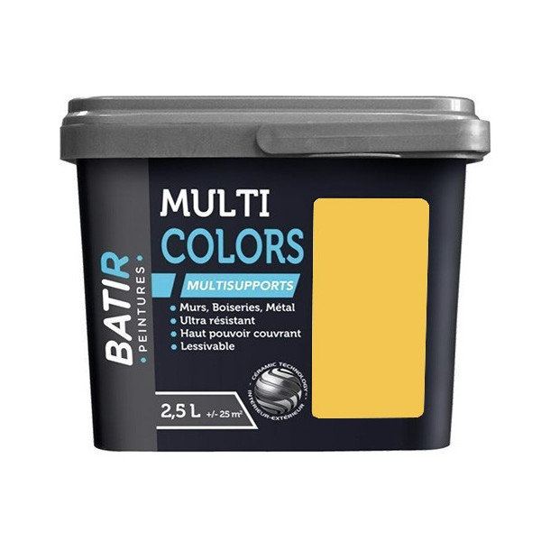 Peintures Multi Colors BÂTIR Satin Soyeux Jaune pollen - 2,5L