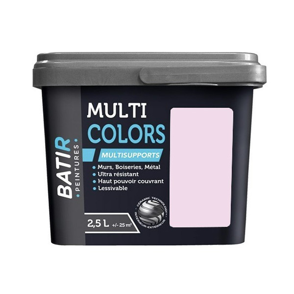 Peintures Multi Colors BÂTIR Satin Soyeux Rose trémière - 2,5L