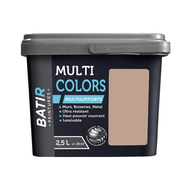 Peintures Multi Colors BÂTIR Satin Soyeux Argile rose - 2,5L