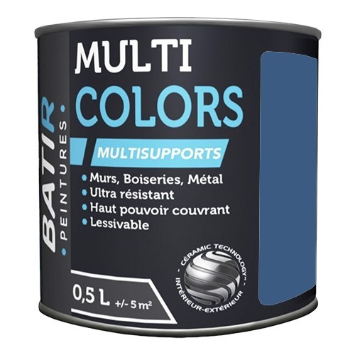 Peintures Multi Colors BÂTIR Satin Soyeux Bleu cobalt - 0,5L Peintures Multi Colors BÂTIR Satin Soyeux Bleu cobalt - 0,5L