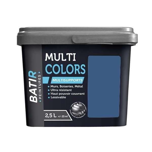 Peintures Multi Colors BÂTIR Satin Soyeux Bleu cobalt - 2,5L