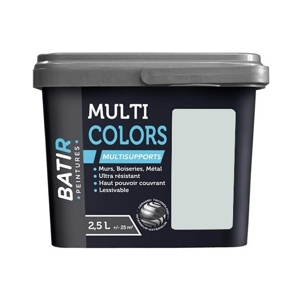 Peintures Multi Colors BÂTIR Satin Soyeux Cendre vert - 2,5L