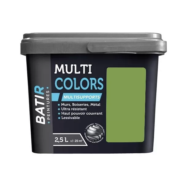 Peintures Multi Colors BÂTIR Satin Soyeux Vert Amazonie - 2,5L