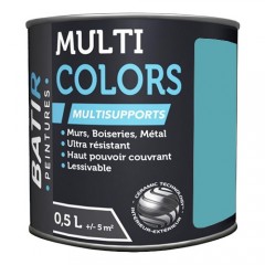 Peintures Multi Colors BÂTIR Satin Soyeux Turquoise profonde - 0,5L
