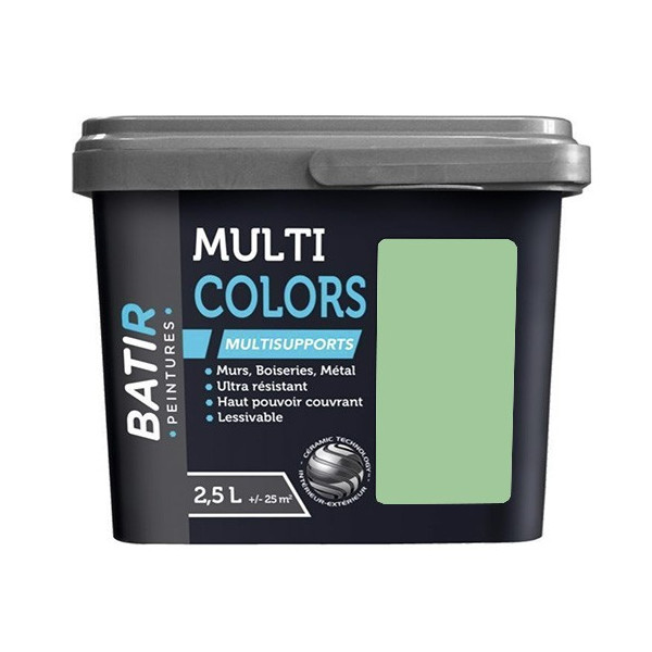 Peintures Multi Colors BÂTIR Satin Soyeux Vert tonique - 2,5L