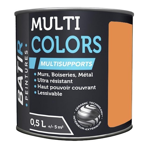 Peintures Multi Colors BÂTIR Satin Soyeux Zeste d'été - 0,5L Peintures Multi Colors BÂTIR Satin Soyeux Zeste d'été - 0,5L