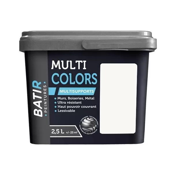 Peintures Multi Colors BÂTIR Satin Soyeux Dahlia Blanc - 2,5L