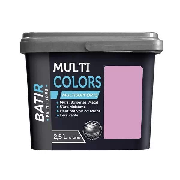 Peintures Multi Colors BÂTIR Satin Soyeux Rose camélia - 2,5L