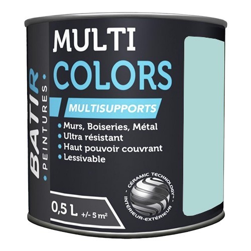 Peintures Multi Colors BÂTIR Satin Soyeux Vert jade - 0,5L Peintures Multi Colors BÂTIR Satin Soyeux Vert jade - 0,5L