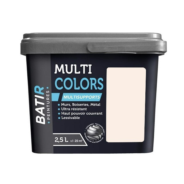 Peintures Multi Colors BÂTIR Satin Soyeux Rose lactée - 2,5L