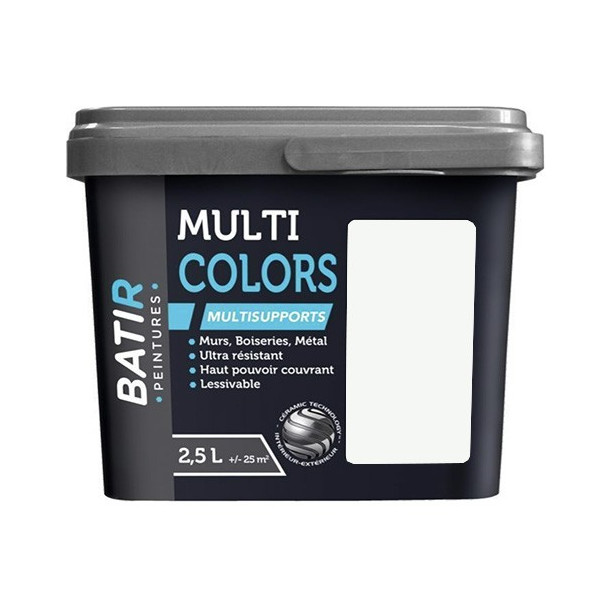 Peintures Multi Colors BÂTIR Satin Soyeux Blanc perle - 2,5L