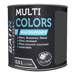 Peintures Multi Colors BÂTIR Noir Onyx Satin Soyeyx - 0,5L