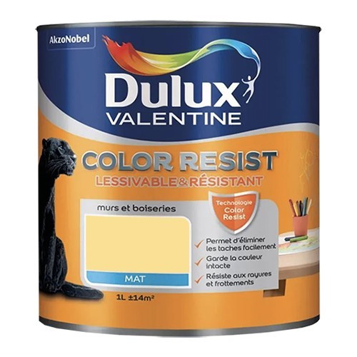 Dulux Valentine Peinture acrylique Color Resist Jaune chrome Mat