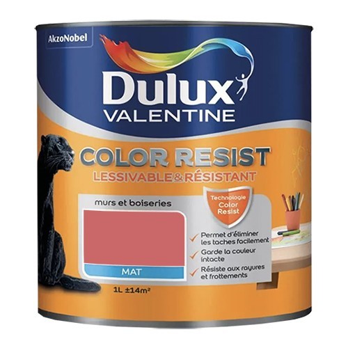 Dulux Valentine Peinture acrylique Color Resist Rouge éternel Mat