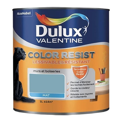 Dulux Valentine Peinture acrylique Color Resist Bleu verre Mat