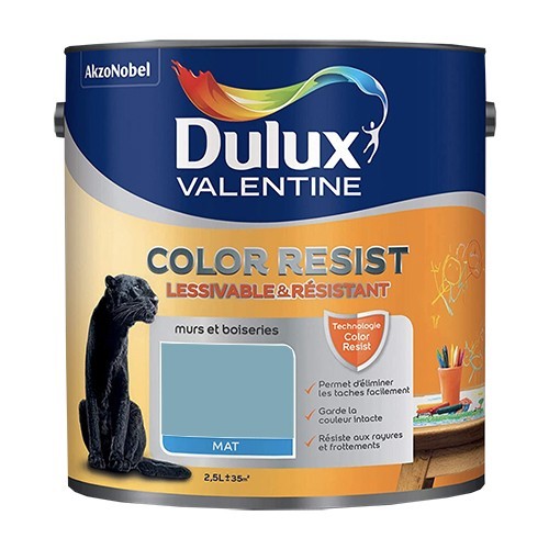 Dulux Valentine Peinture acrylique Color Resist Bleu verre Mat