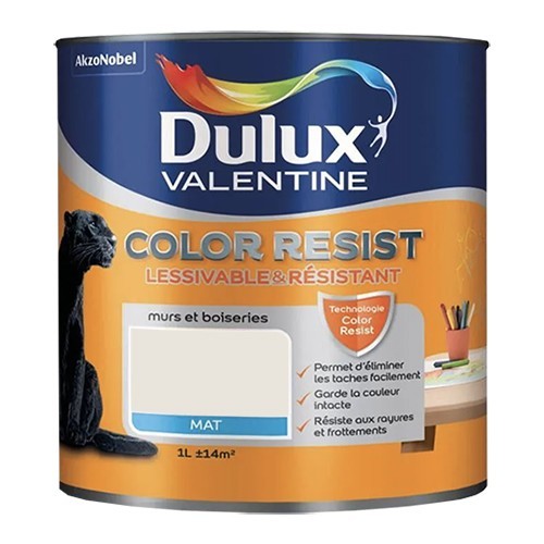 Dulux Valentine Peinture acrylique Color Resist Marbre blanc Mat