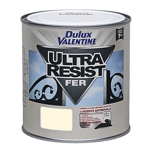 Peinture Ultra Résist Fer DULUX VALENTINE Blanc Cassé Brillant